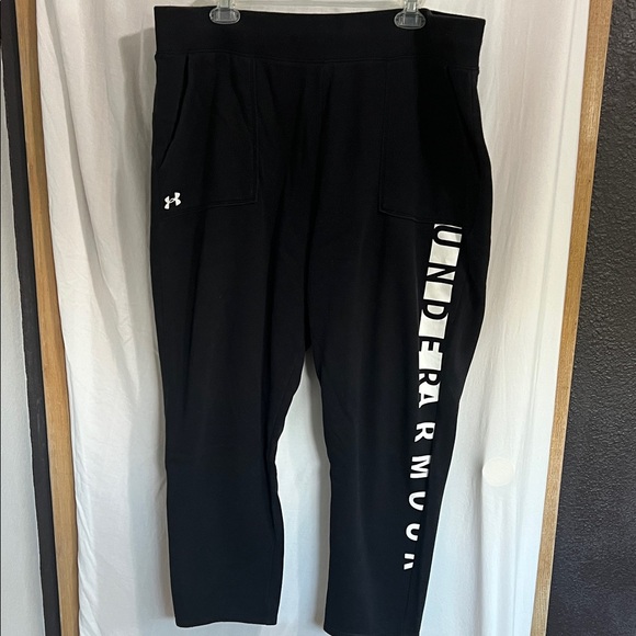 Under Armour Black Sweatpants with White Logo - Picture 1 of 5